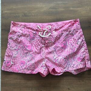 Lilly Pulitzer Pink Koi Fish Drawstring Board Short Size M